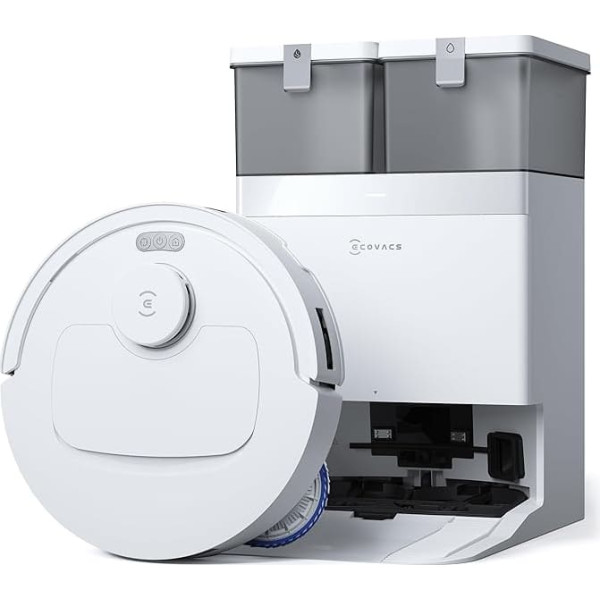 ECOVACS DEEBOT T30C Omni, robotizētais putekļsūcējs ar tīrīšanas funkciju, 20 000 Pa, OZMO Turbo 2.0 mopēšanas sistēma, ZeroTangle 3.0 pret sapīšanos, TruEdge 2.0 malu tīrīšana, stacija 