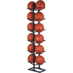 Vertikāls basketbola bumbu turētājs Divrindu basketbola bumbu turētājs garāžai Mājas skola Daudzslāņu plaukts Melna dizaina Telpu taupīšanas uzglabāšanas risinājums