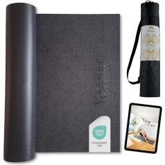 Neslīdoša jogas paklājs, ieskaitot somu un videokursu I OEKO-TEX 100 ādas draudzīgs Pilates paklājs I vingrošanas paklājs Sporta paklājs 183x60cm I mīksts jogas paklājs 6mm biezs