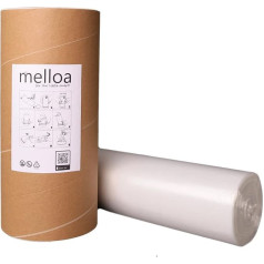 MELLOA pildījuma komplekts autiņbiksīšu atkritumu tvertnes kasetnei, savietojams ar Tommee Tippee TEC, Simplee, Twist & Click, Spross, Ubbi un Magic Littycat kasetnēm (balts, 200 m + papīra rullis)
