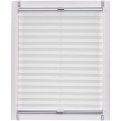 Vācijā ražota plisēta žalūzija Sunlines, dienas gaisma, Crepes Uni Klemmfix, sudrabaini pelēka sliedīte, 80 x 220 cm, audums, balta, 80 x 220 cm