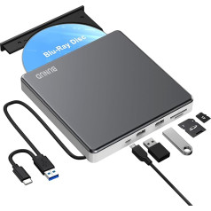 BUNUD ārējais Blu Ray CD DVD disks USB 3.0 C tipa ārējais CD/DVD Blu-ray ierakstītājs 3D BD pārnēsājamais Bluray disks PC portatīvajam datoram ar Windows 11/10 Mac MacBook Pro/Air iMac