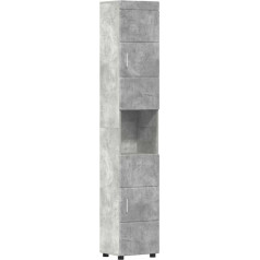 Vannas istabas skapis ar durvīm Tulum Betongrau 37 x 31,5 x 203 cm Vannas istabas skapji Model880354