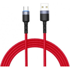 Tellur Data cable USB to Type-C with LED Light, 3A, 1.2m red