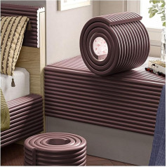 Gepolsterte Wandpaneele3D, Dick Schaumstoff Sicherheitsstreifen,Kindersicherheitsstreifen, Hochdichte und verdickte Ausführung, Zur Verwendung im Schlafzimmer(Bruin,4m/13.12ft)