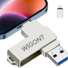 Nav lietotnes: WIGONT USB zibatmiņas karte 128 GB, 3-in-1 USB zibatmiņas karte iPhone, lai saglabātu vairāk fotoattēlu un videoklipu, atmiņas karte i0S/PC/type C, skaista un izturīga atmiņas karte iPhone.