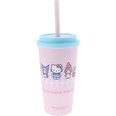 Tumbleris ar salmiņu, 400 ml dzeramā glāze bērniem, glīta ūdens pudele ar vāku, atkārtoti lietojams krūzītis skolai, Hello Kitty kancelejas preces un dāvanas