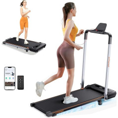 Saliekamais skrejceļš mājām ar slīpumu, tālvadības pulti un aplikāciju vadību, 12 km/h, LCD displejs, dubultā triecienu absorbcija, 2-in-1 Walking Pad Tilt skrejceļš, mājām un birojam, nav nepieciešama montāža