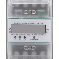 3-Phasen 4-Draht Stromzähler 230V/400V 5-80A LCD Digitalanzeige für Industrie Haus Büro, DIN-Schienenmontage, IP51, DTSU1897