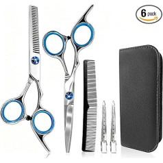 Frizētavas šķēres 6 collu profesionālās retināšanas šķēres komplekts Frizētavas salons Bērni Pieaugušie Frizētavas griešanas instrumenti ar ķemmi un lietu