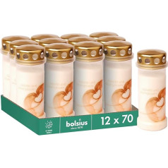 Bolsius kapa gaisma - balta - 12 gabaliņu iepakojums - degšanas laiks 70 stundas - bēru sveces un piemiņas sveces - pastāvīgs deglis - ar motīvu - sirds - bez aromāta - bez palmu eļļas - Nr. 6