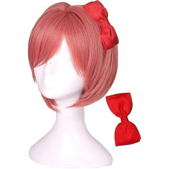 ColorGround lokveida parūka – īsa koraļļu krāsas cosplay parūka meitenēm un sievietēm