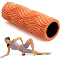 SUBCULTUREPICK putu rullis – muskuļu masāžas rullis muguras sāpju mazināšanai un stiepšanās vingrinājumiem – ergonomisks, ar platām viļņveida rievām – dziļā muskuļu masāža, piemērots pilates, jogai, vieglatlētikai un fitnesa ving