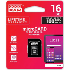 Goodram 16GB Micro SDHC U1-I Class 10 Atmiņas Karte ar Adapteri