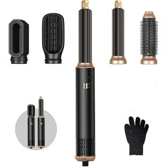 Frizūru komplekts, 5-in-1 Air Styler, negatīvs Lonen matu veidotājs ar automātisko matu cirtas gludekli, Air Styler termiskā birste matu žāvētājs
