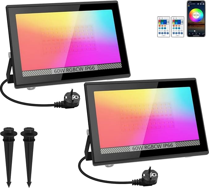 T-SUN RGB LED āra prožektors, 60